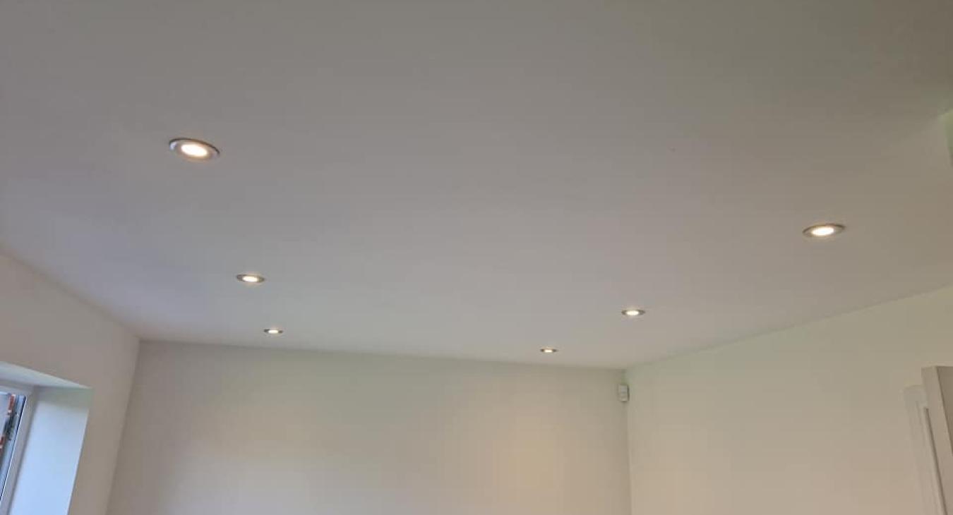 Spot lights installed in New build kitchen in Leftwich