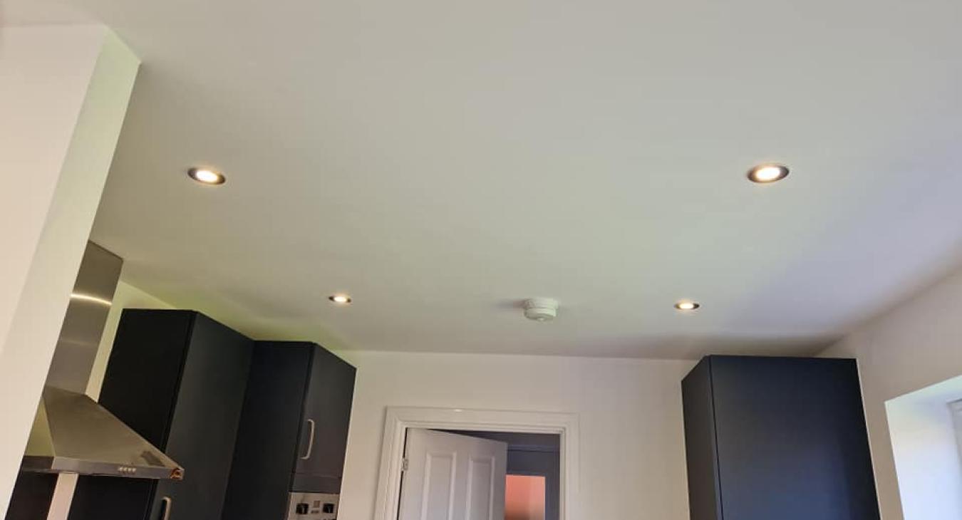 Spot lights installed in New build kitchen in Leftwich