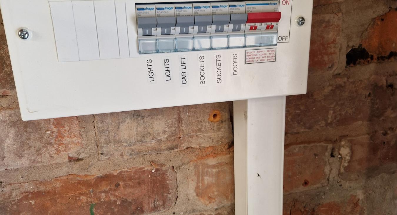 Consumer unit Installation in garage extension by C Smith Electrical Northwich